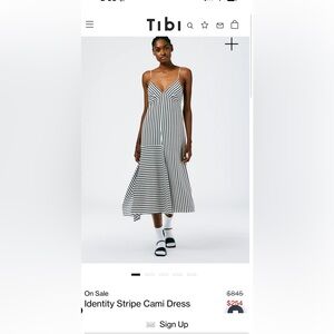 Tibi nwt Identity Stripe Cami Dress size 4